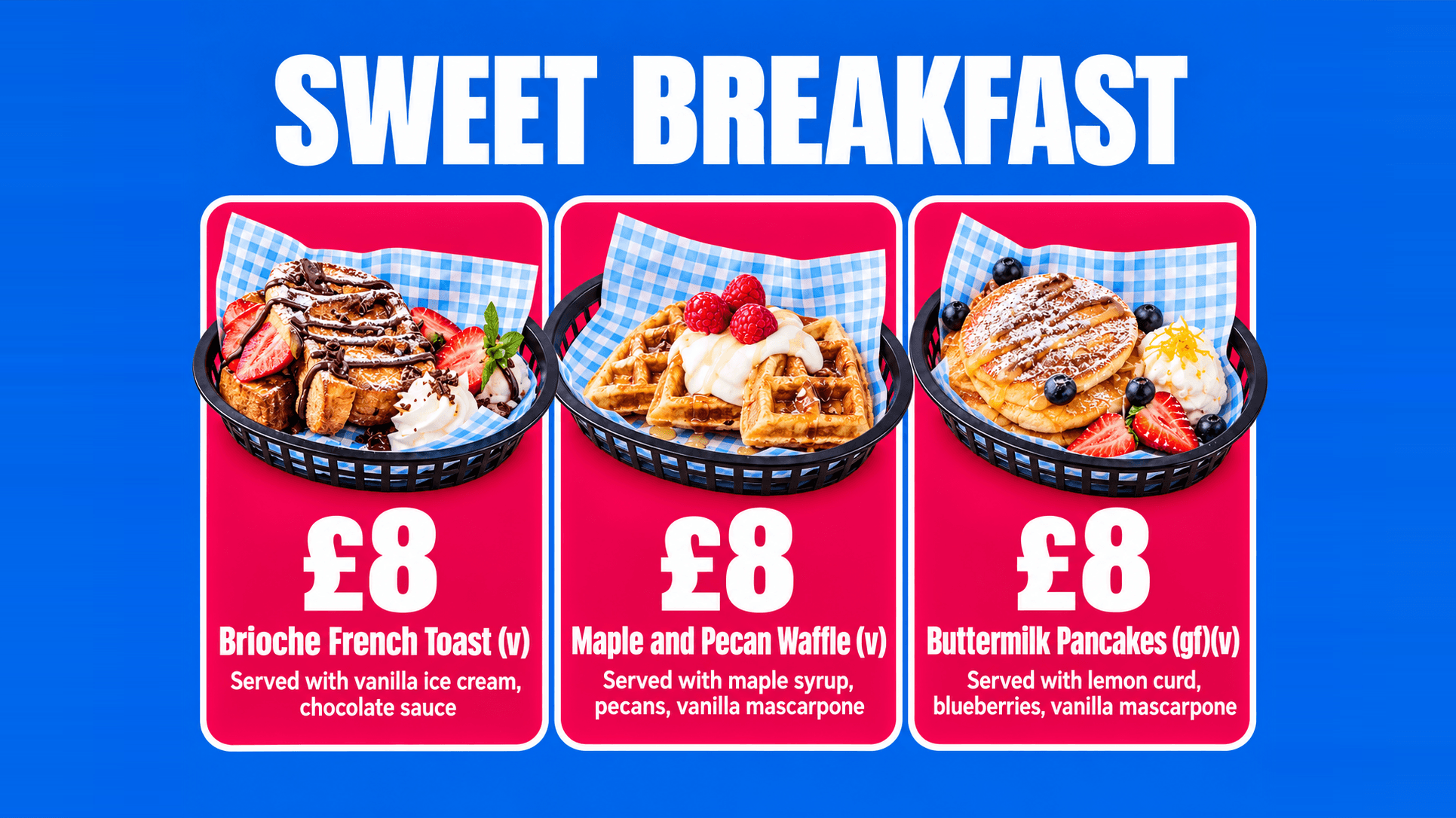 Breakfast menu board